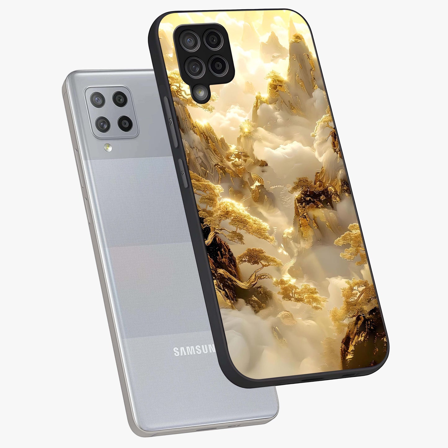 Gates Of Illumination Glass Case displayed in angled mockup highlighting radiant portal inspired design with fantasy aesthetic.