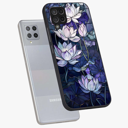 Gloss Petal Rush Glass Case displayed in angled mockup highlighting vibrant petal design with elegant floral aesthetic.