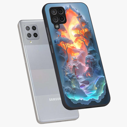 Glow Forest Portal Glass Case displayed in angled mockup highlighting mystical forest design with magical glowing aesthetic.