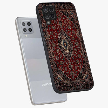Heritage Carpet Royale Glass Case displayed in angled mockup highlighting intricate royal carpet design with heritage aesthetic.