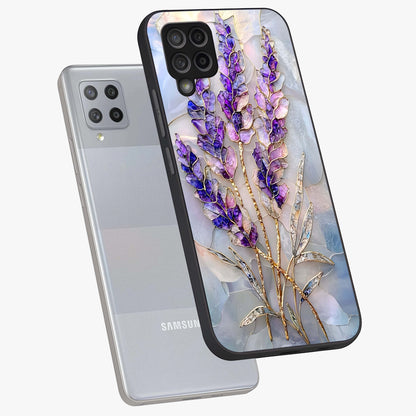 Lavender Dream Glow Glass Case displayed in angled mockup highlighting dreamy purple glow design with soft artistic style.