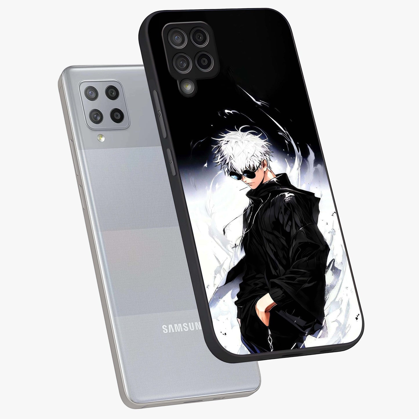 Limitless Shadow King Glass Case displayed in angled mockup highlighting dramatic dark hero design with intense aesthetic.