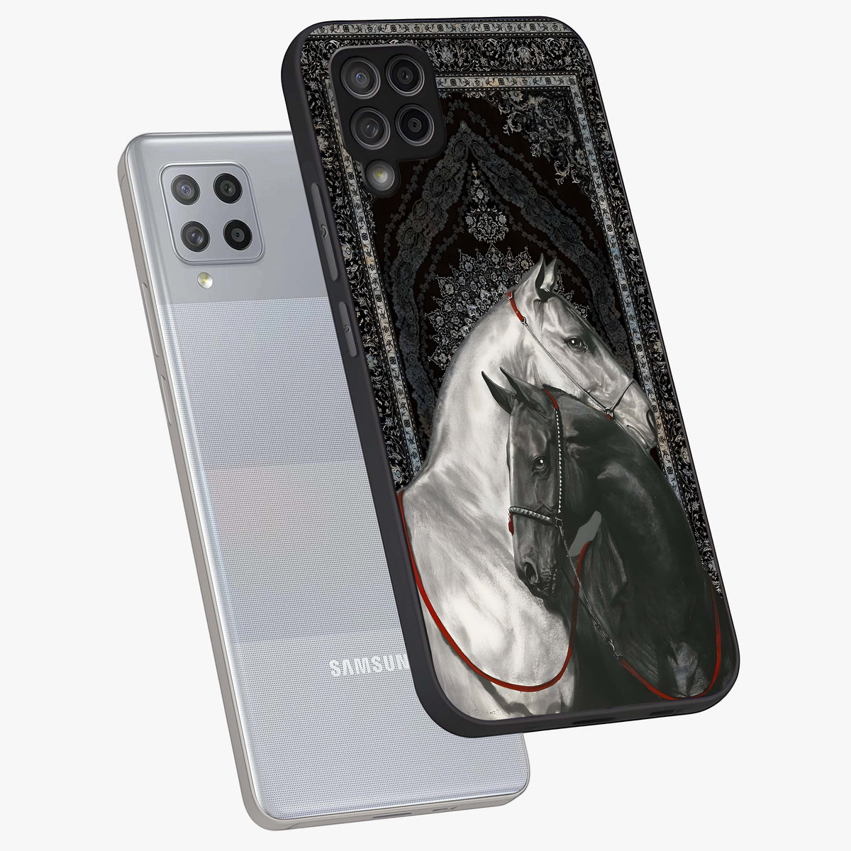 Majestic Ride Legacy Glass Case displayed in angled mockup highlighting sleek vehicle design with bold racing aesthetic.