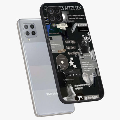 Midnight Love Echo Glass Case displayed in angled mockup highlighting elegant love inspired design with deep aesthetic style.