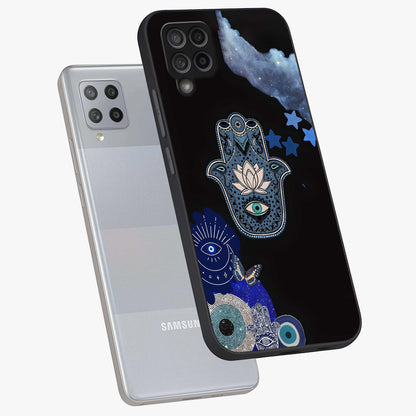 Mystic Hand Aura Glass Case displayed in angled mockup highlighting magical aura design with spiritual aesthetic style.