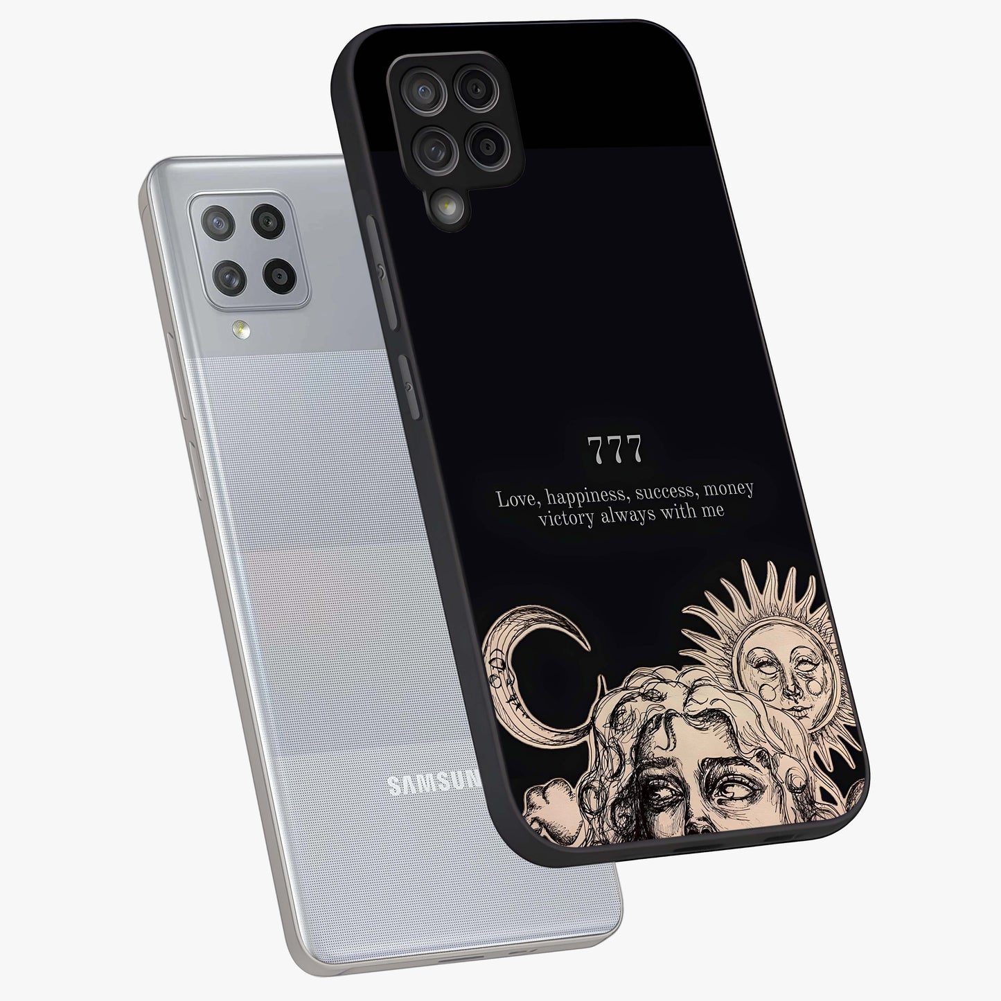 Mystic Victory Aura Glass Case displayed in angled mockup highlighting energetic aura design with bold mystical aesthetic.