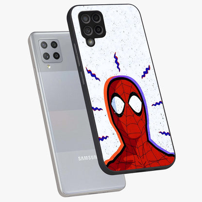 Omg Spiderman Glass Case displayed in angled mockup highlighting dynamic hero illustration with action comic aesthetic.