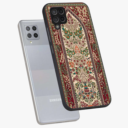 Persian Inspired Glass Case displayed in angled mockup highlighting intricate traditional design with elegant cultural aesthetic.