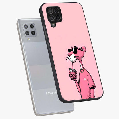 Pink Panther Glass Case displayed in angled mockup highlighting playful cartoon character design with vibrant pink aesthetic.