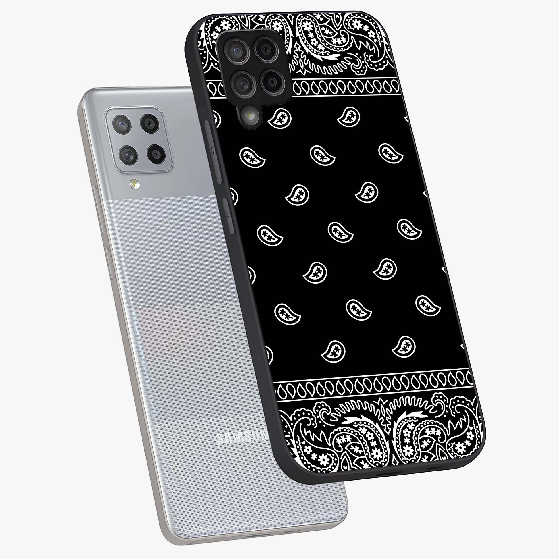Retro Rebel Threads Glass Case displayed in angled mockup highlighting retro inspired graphic design with rebellious aesthetic.