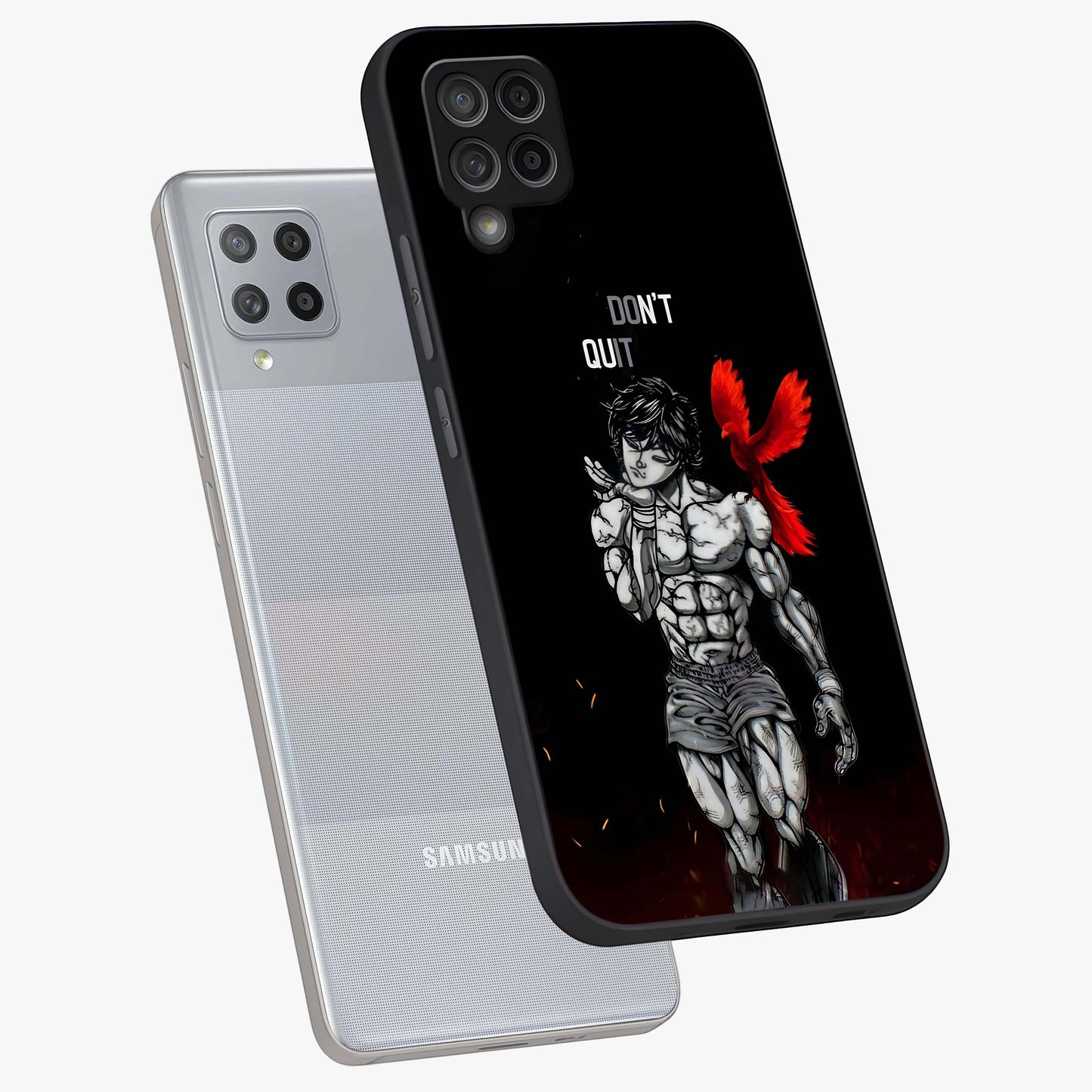 Rise Beyond Limits Glass Case displayed in angled mockup highlighting inspiring message design with modern aesthetic style.