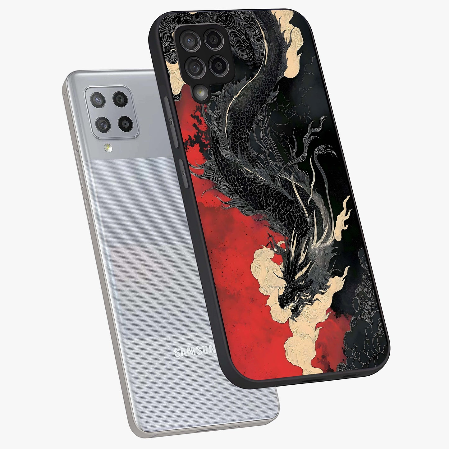 Shadow Dragon Fury Glass Case displayed in angled mockup highlighting powerful dragon illustration with dark fantasy aesthetic.