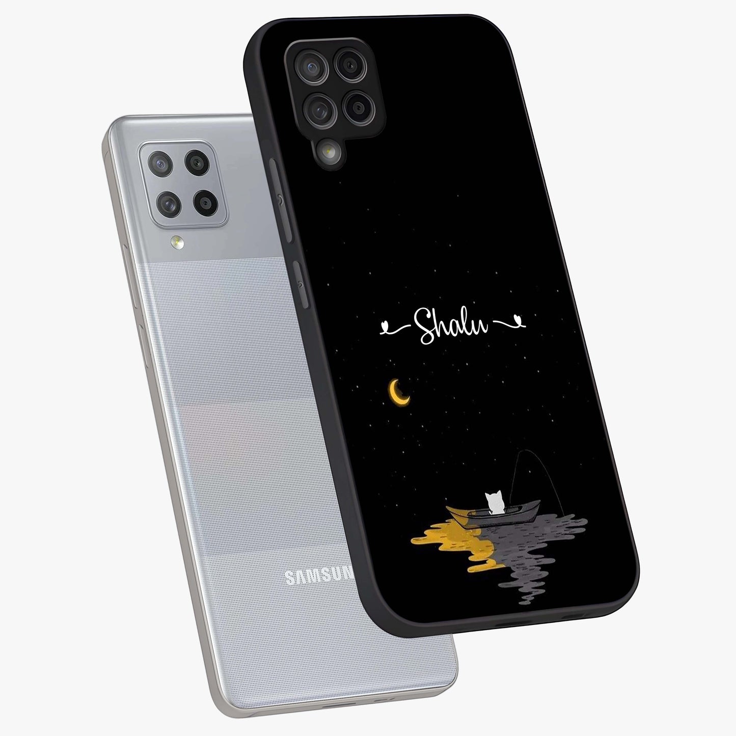 Silent Night Row Glass Case displayed in angled mockup highlighting peaceful evening design with dreamy night aesthetic.