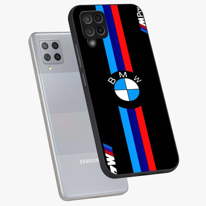 Turbo BMW Beast Glass Case displayed in angled mockup highlighting sleek racing car design with bold automotive aesthetic.
