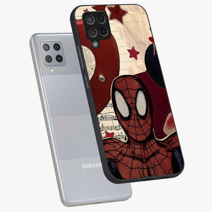 Web Warrior Vibes Glass Case displayed in angled mockup highlighting dynamic web design with comic style aesthetic.
