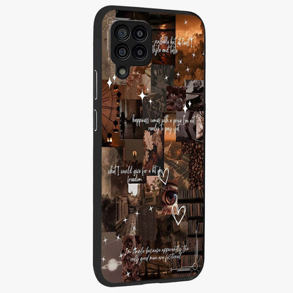 Bittersweet Aesthetic Chaos Glass Case upright view showcasing bold artistic chaos design with modern aesthetic style.