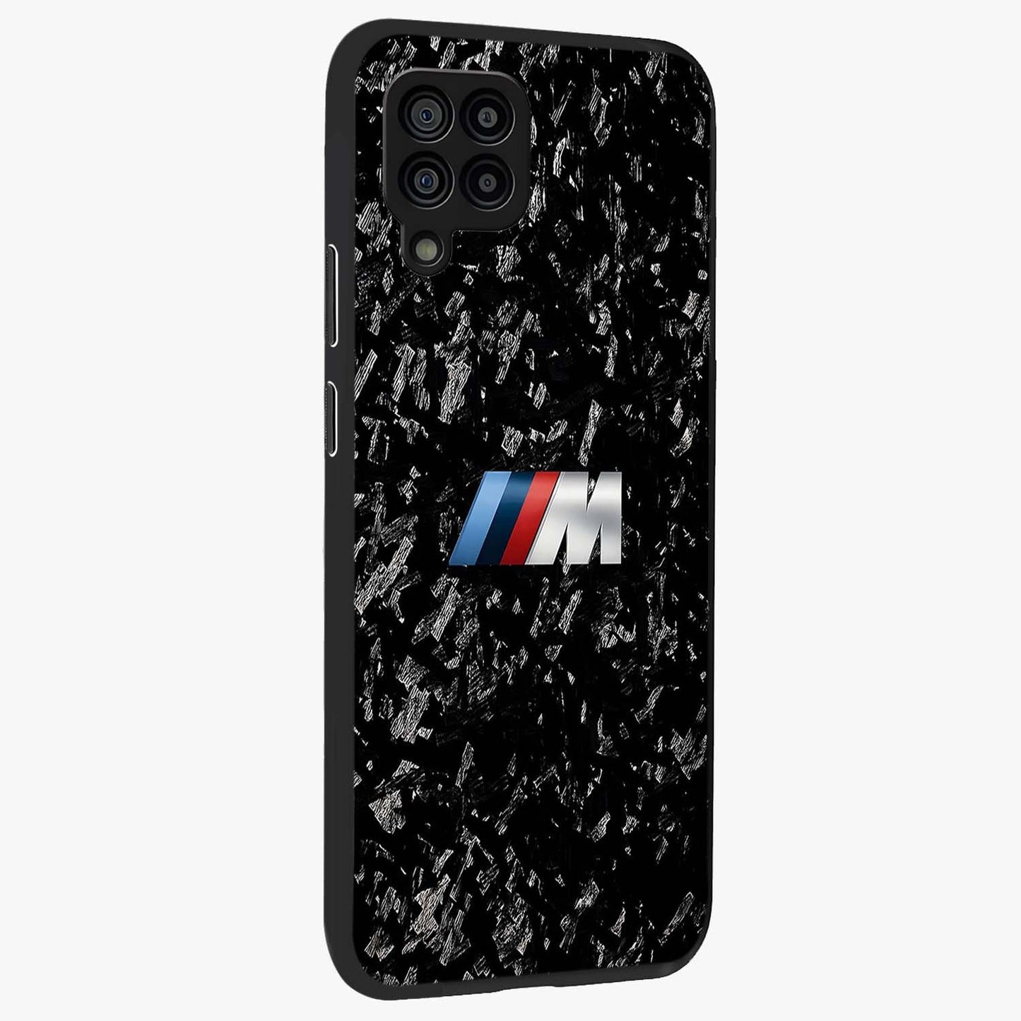 Carbon Speed Mark Glass Case upright view showcasing modern carbon speed graphic with bold automotive theme.