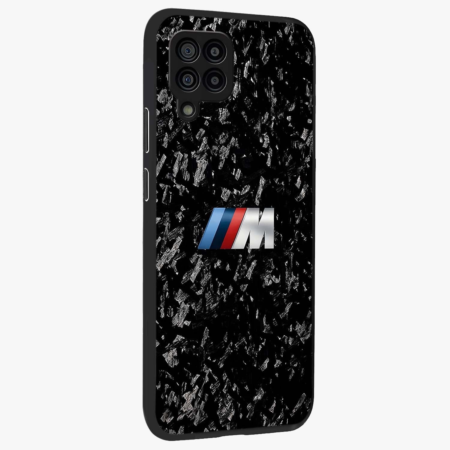 Carbon Speed Mark Glass Case upright view showcasing modern carbon speed graphic with bold automotive theme.