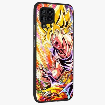 Firing Goku Glass Case upright view showcasing energetic anime artwork with bold warrior theme.
