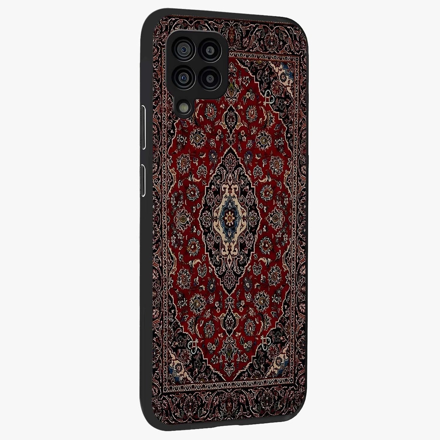 Heritage Carpet Royale Glass Case upright view showcasing detailed ornamental artwork with luxurious traditional theme.