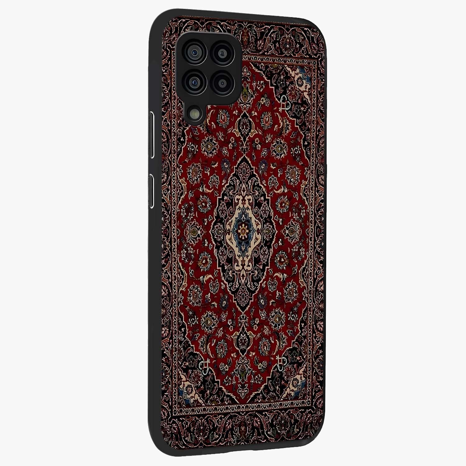 Heritage Carpet Royale Glass Case upright view showcasing detailed ornamental artwork with luxurious traditional theme.