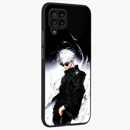 Limitless Shadow King Glass Case upright view showcasing bold shadow warrior artwork with epic fantasy theme.