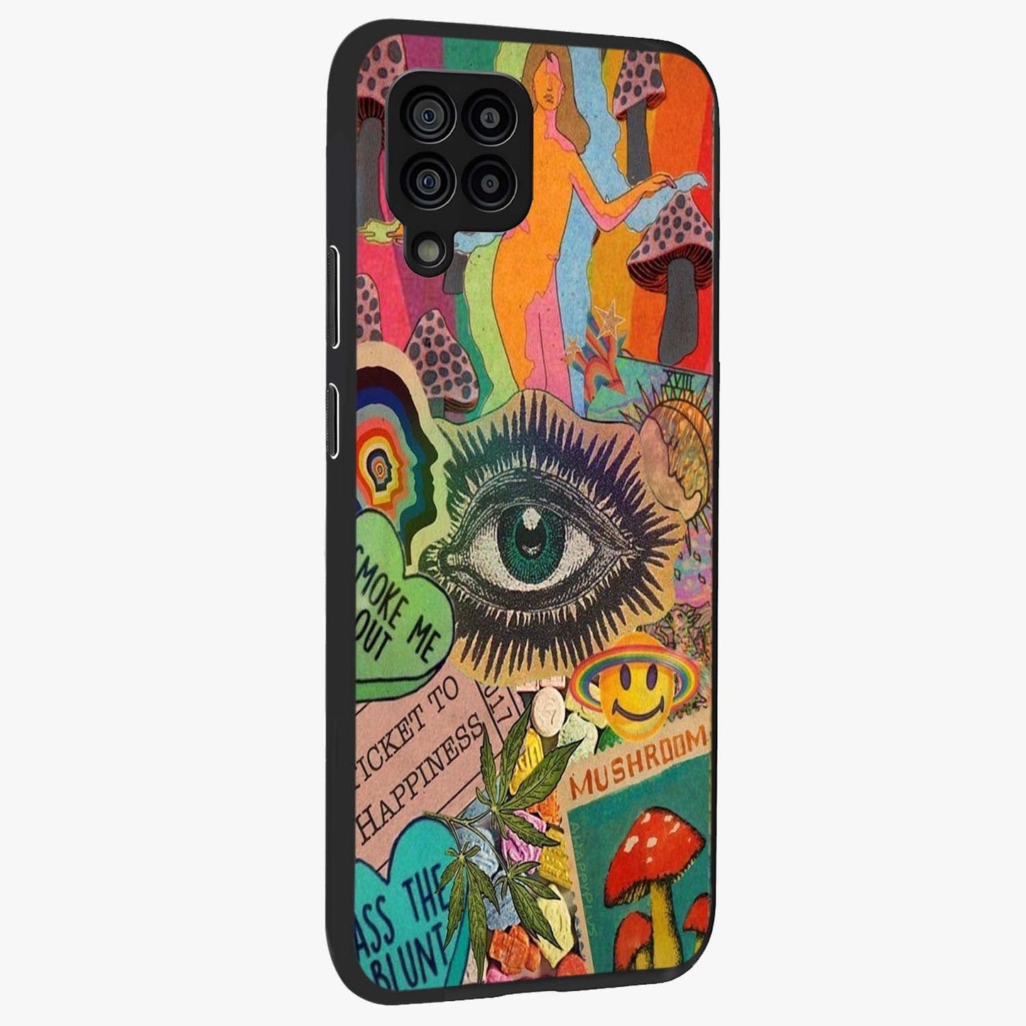 Mystic Eye Wonderland Glass Case upright view showcasing symbolic eye artwork with mysterious fantasy theme.