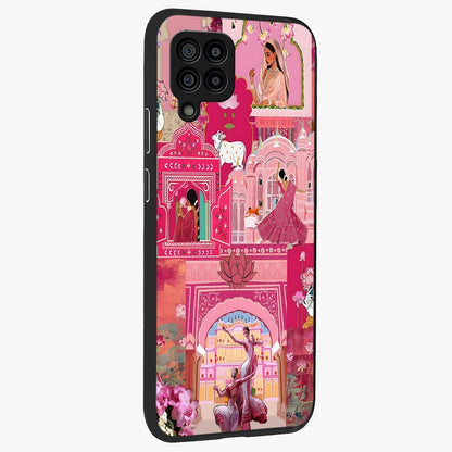Pink Palace Muse Glass Case upright view showcasing artistic palace artwork with graceful royal theme.