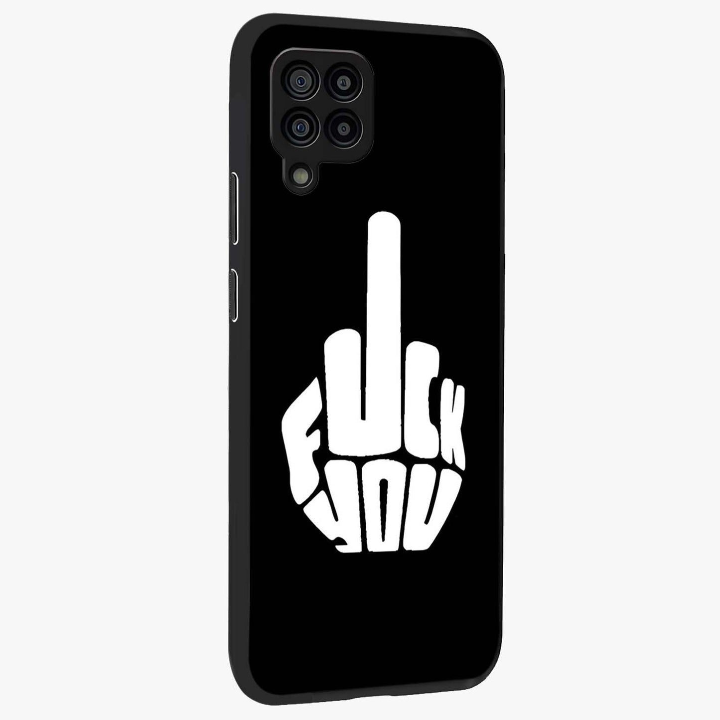 Rebel Mode On Glass Case upright view showcasing striking statement artwork with bold rebellious theme.