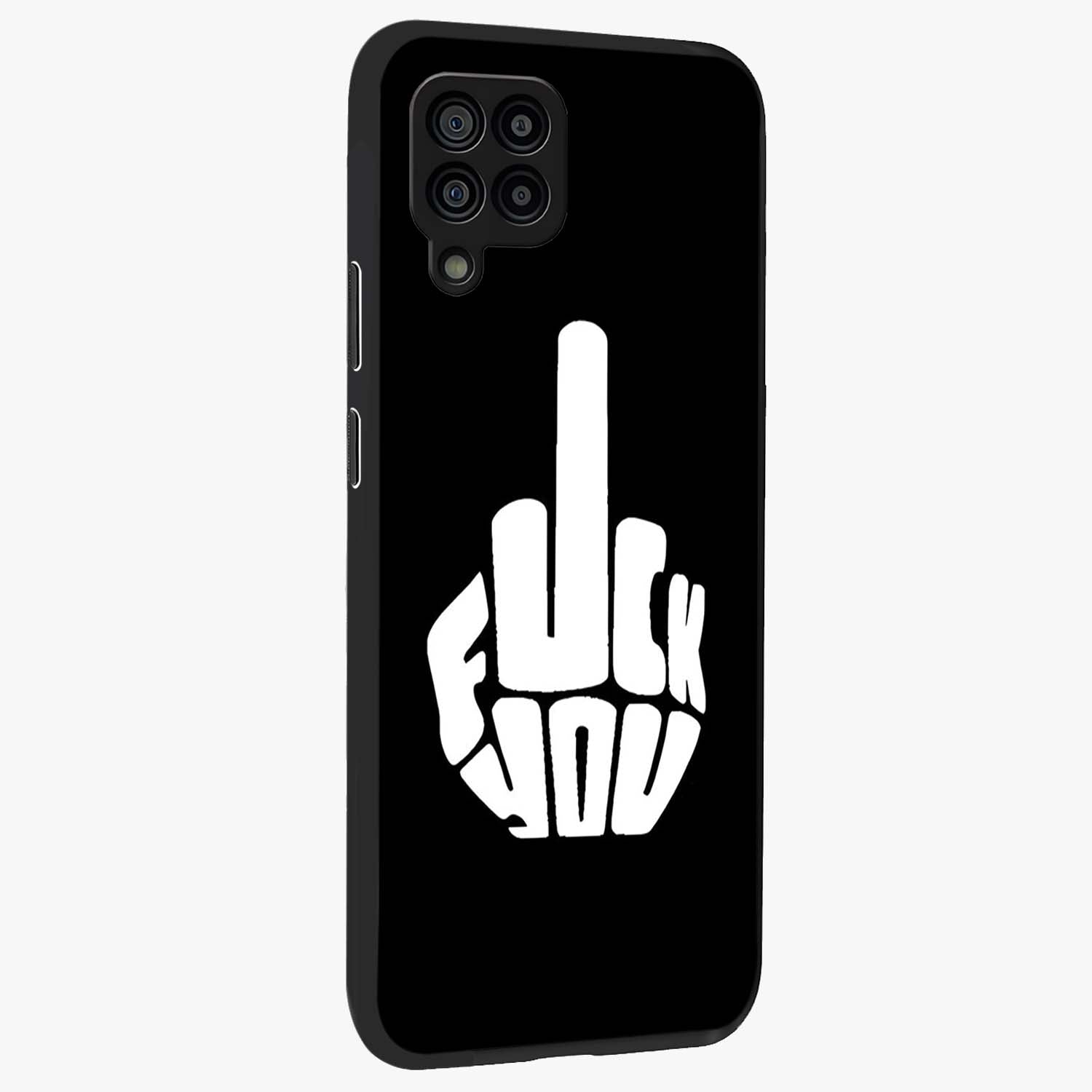 Rebel Mode On Glass Case upright view showcasing striking statement artwork with bold rebellious theme.