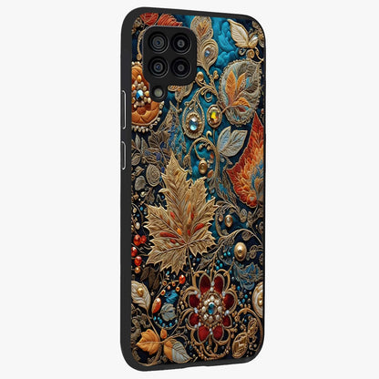 Royal Jewel Garden Glass Case upright view showcasing rich floral artwork with luxurious garden theme.