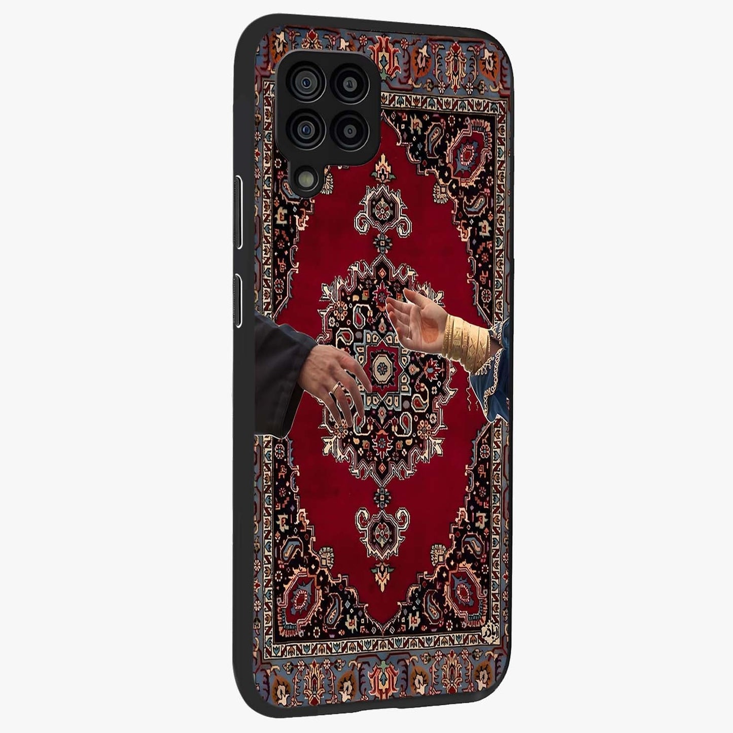 Royal Touch Reach Glass Case upright view showcasing stylish royal inspired artwork with graceful theme.
