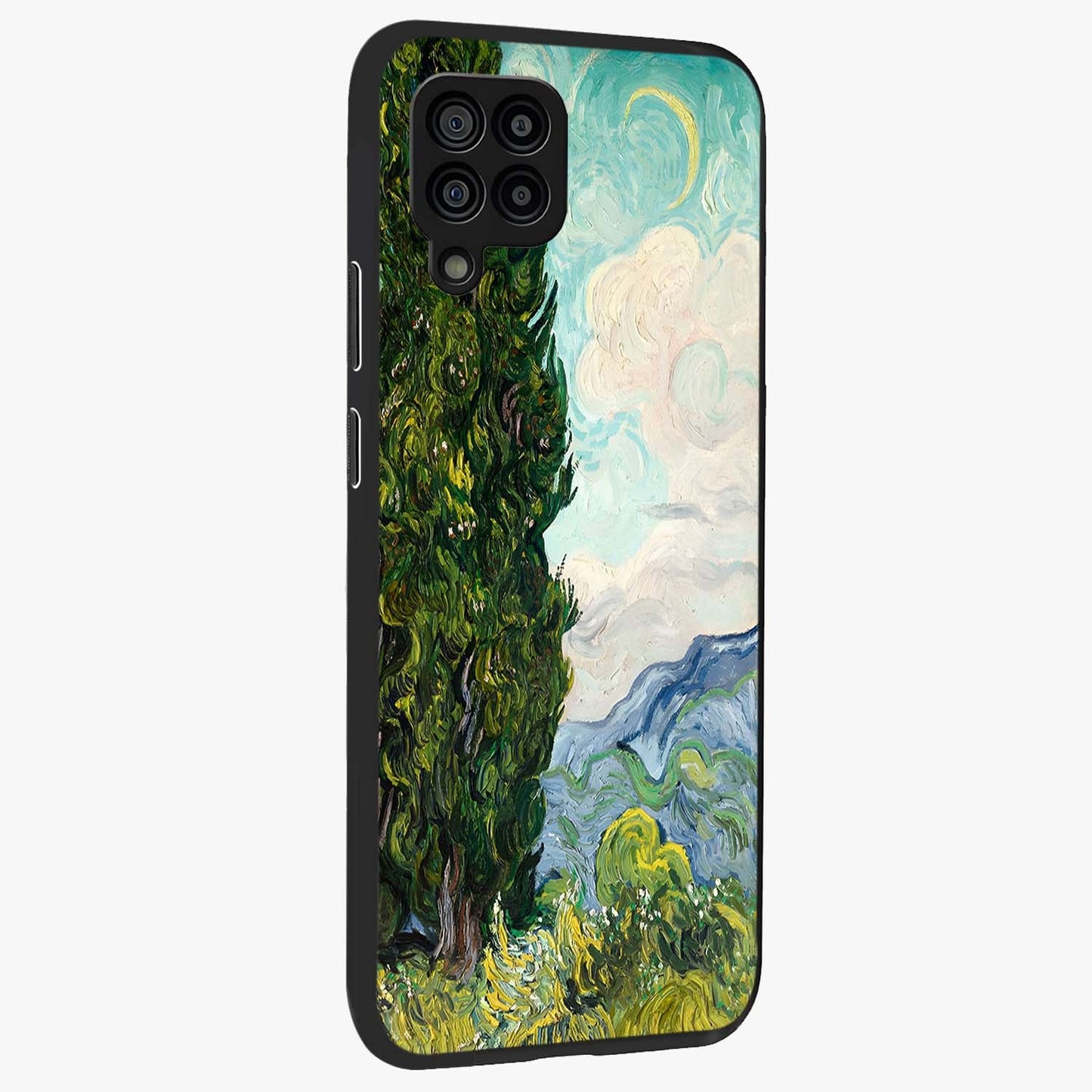 Van Gogh Vintage Art Glass Case upright view showcasing elegant vintage painting artwork with artistic heritage theme.