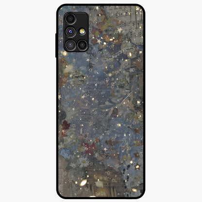 Aesthetic Astrolophia Glass Case showing flat back view with dreamy aesthetic design and glossy glass finish.