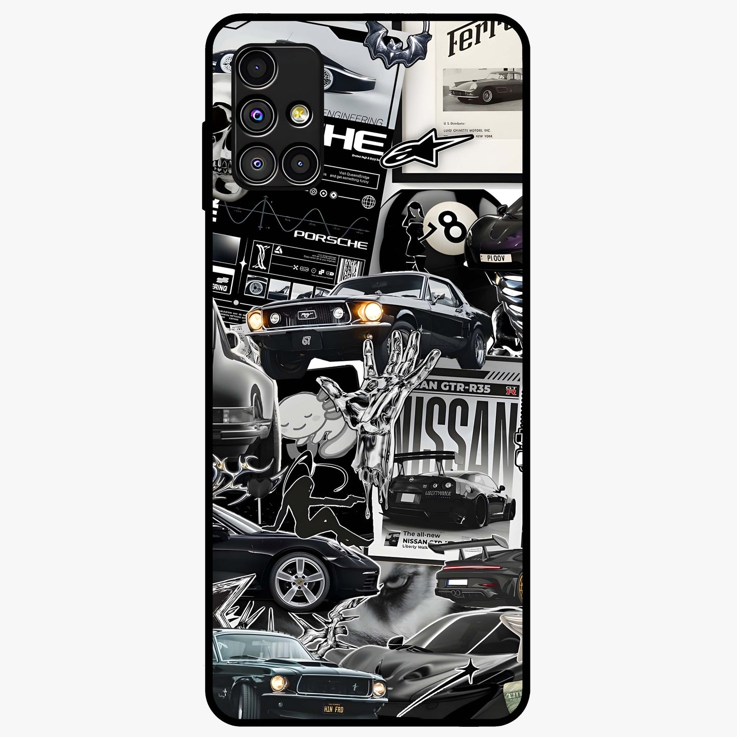 Aesthetic Dark Love Glass Case showing flat back view with dark romantic artwork and glossy glass finish.
