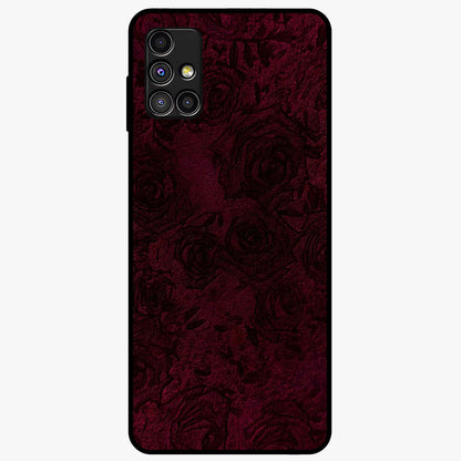 Crimson Fade Flow Glass Case showing flat back view with flowing crimson gradient artwork and glossy glass finish.