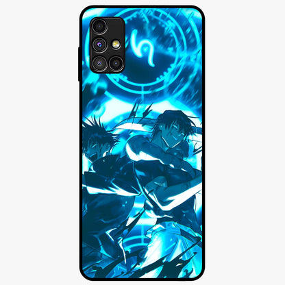 Cursed Energy Clash Glass Case showing flat back view with intense cursed energy artwork and glossy glass finish.