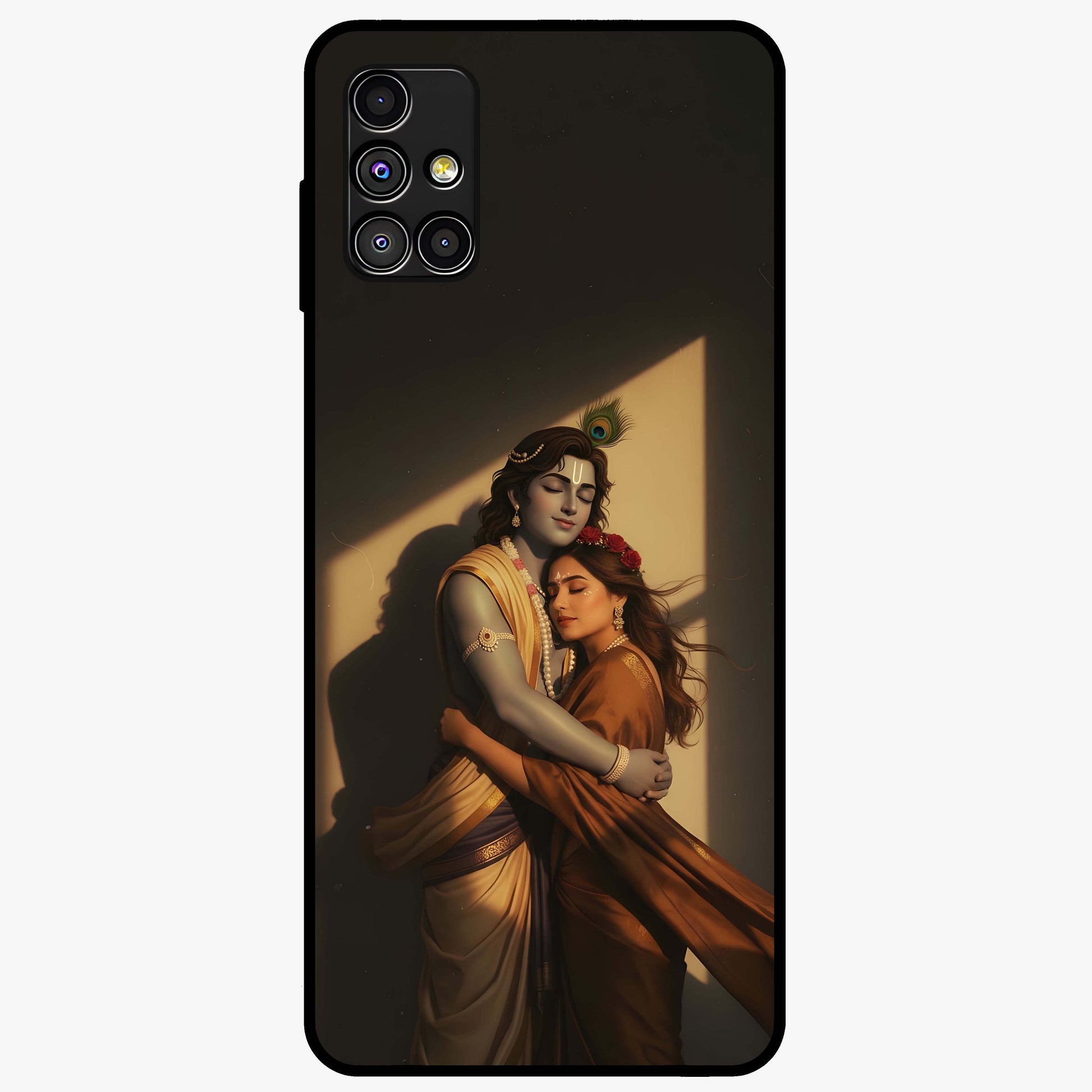 Divine Eternal Love Glass Case showing flat back view with spiritual love themed artwork and glossy glass finish.
