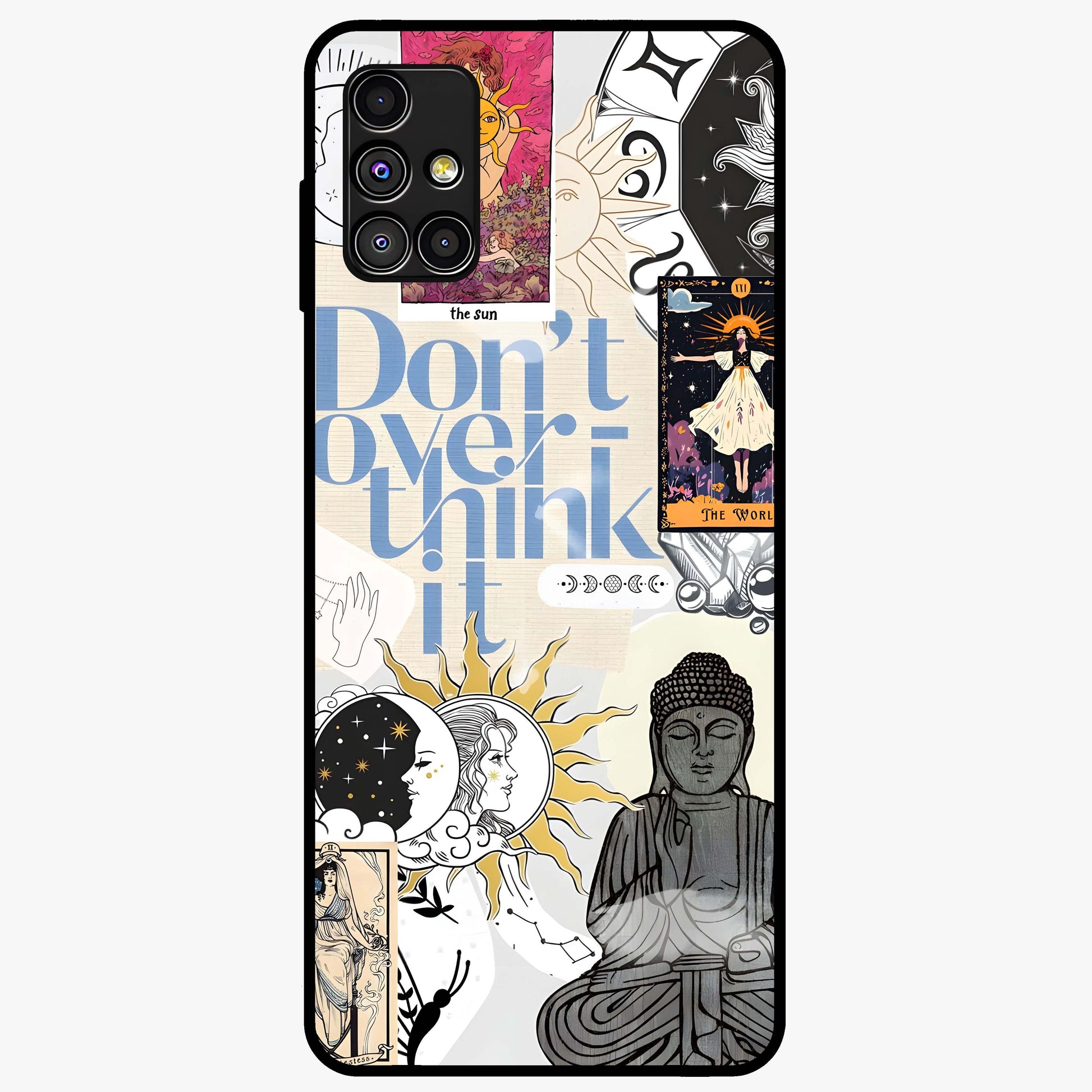 Ethereal Thoughts Glass Case showing flat back view with dreamy artistic artwork and glossy glass finish.