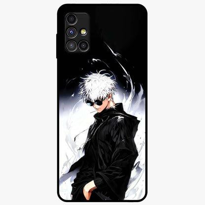 Limitless Shadow King Glass Case showing flat back view with powerful shadow warrior artwork and glossy glass finish.