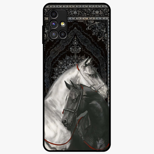 Majestic Ride Legacy Glass Case showing flat back view with powerful automotive inspired artwork and glossy glass finish.
