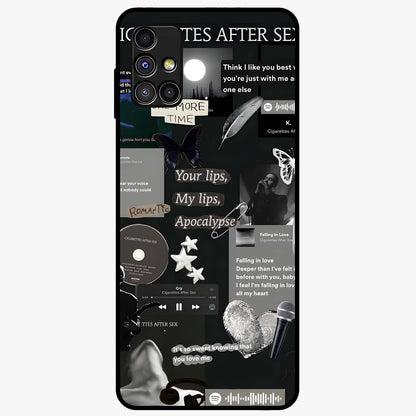 Midnight Love Echo Glass Case showing flat back view with romantic midnight themed artwork and glossy glass finish.