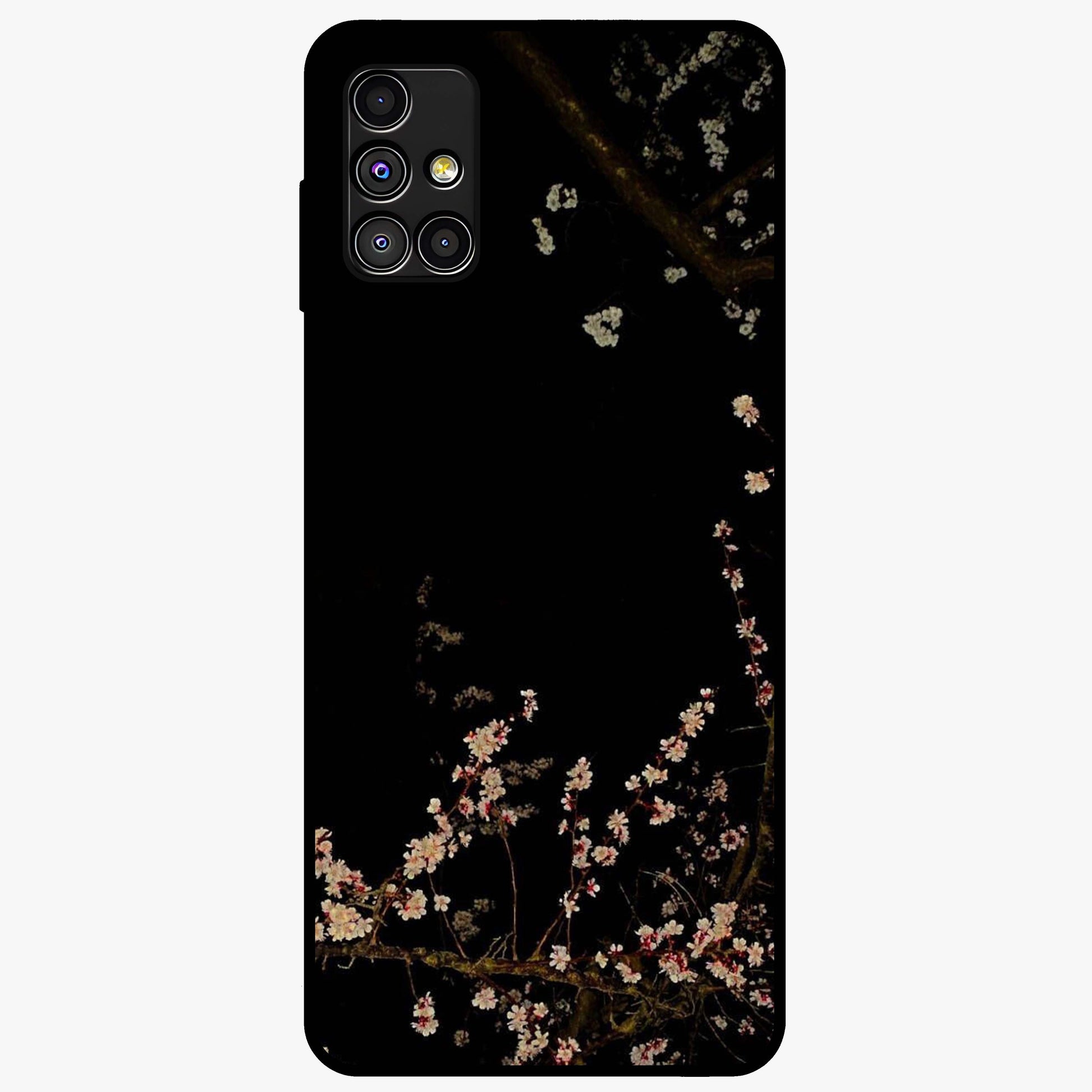 Petal Moon Light With Custom Name Glass Case showing flat back view with floral moonlight artwork and personalized name design.