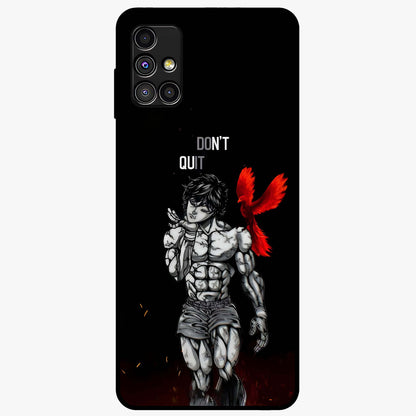 Rise Beyond Limits Glass Case showing flat back view with motivational typography artwork and glossy glass finish.