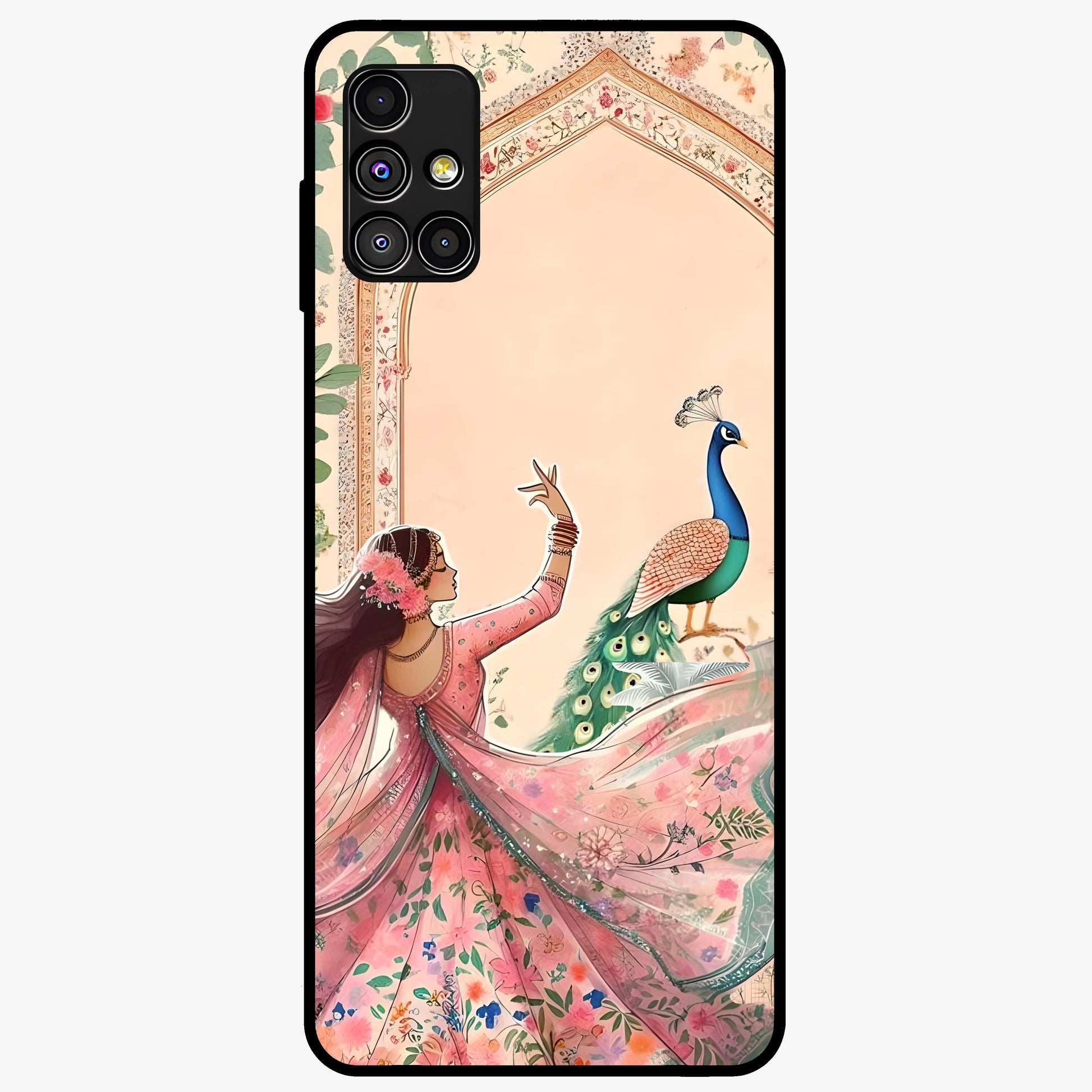 Royal Grace Muse Glass Case showing flat back view with elegant artistic artwork and glossy glass finish.