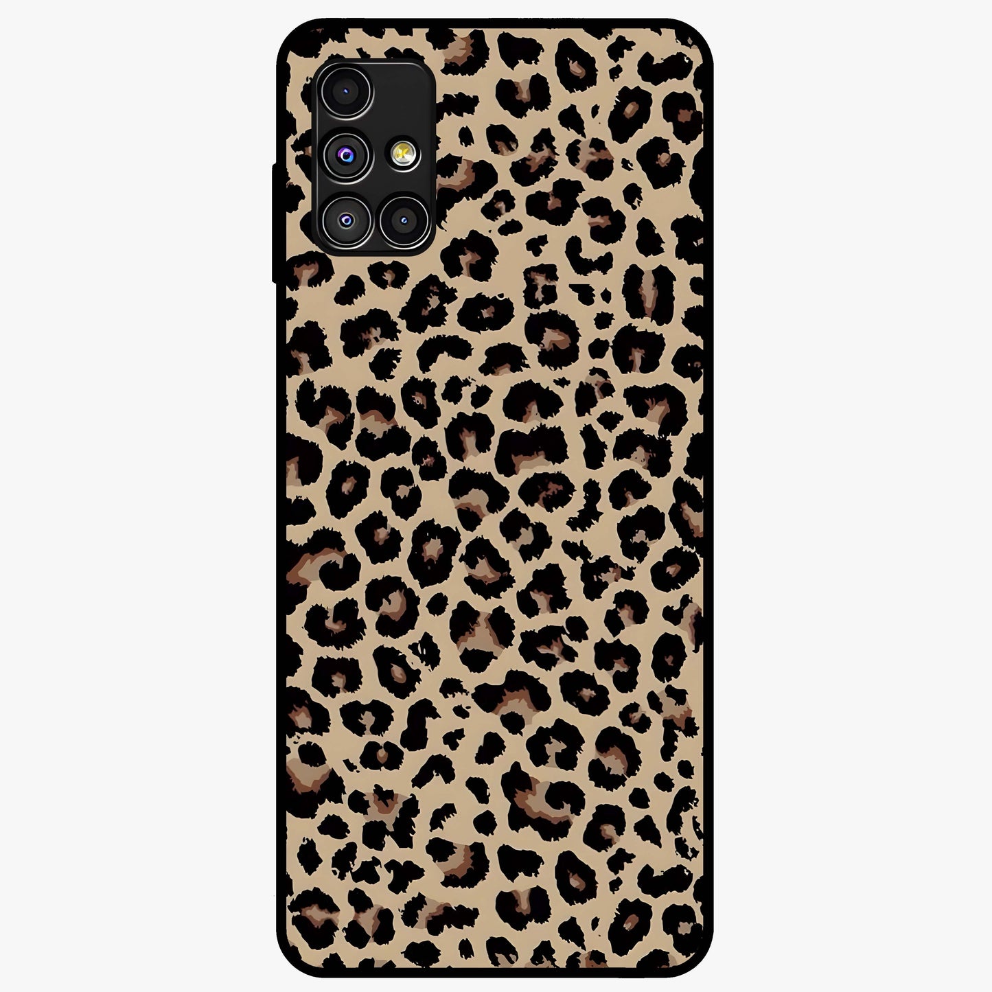 Savage Chic Pattern Glass Case showing flat back view with stylish patterned artwork and glossy glass finish.