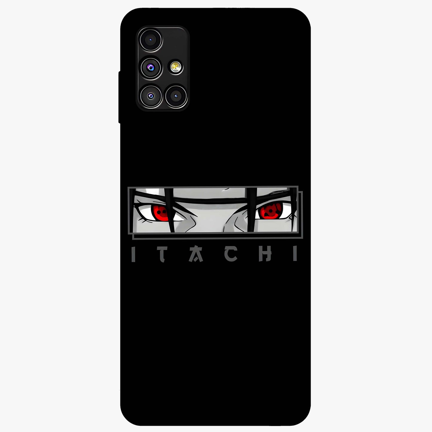 Scarlet Gaze Dominance Glass Case showing flat back view with striking red themed artwork and glossy glass finish.