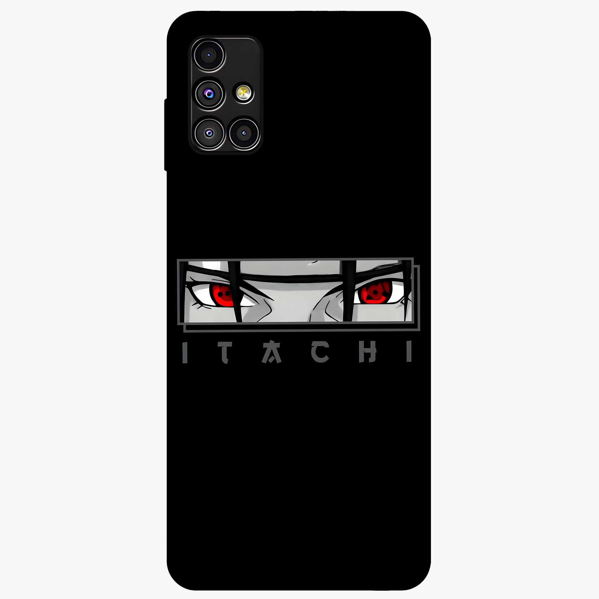 Scarlet Gaze Dominance Glass Case showing flat back view with striking red themed artwork and glossy glass finish.