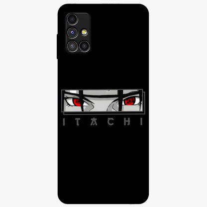Scarlet Gaze Dominance Glass Case showing flat back view with striking red themed artwork and glossy glass finish.