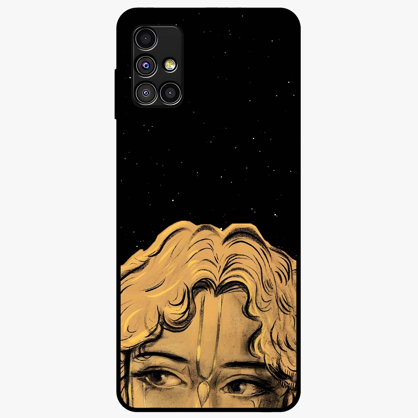 Shri Krishna Art Glass Case showing flat back view with devotional Krishna artwork and glossy glass finish.